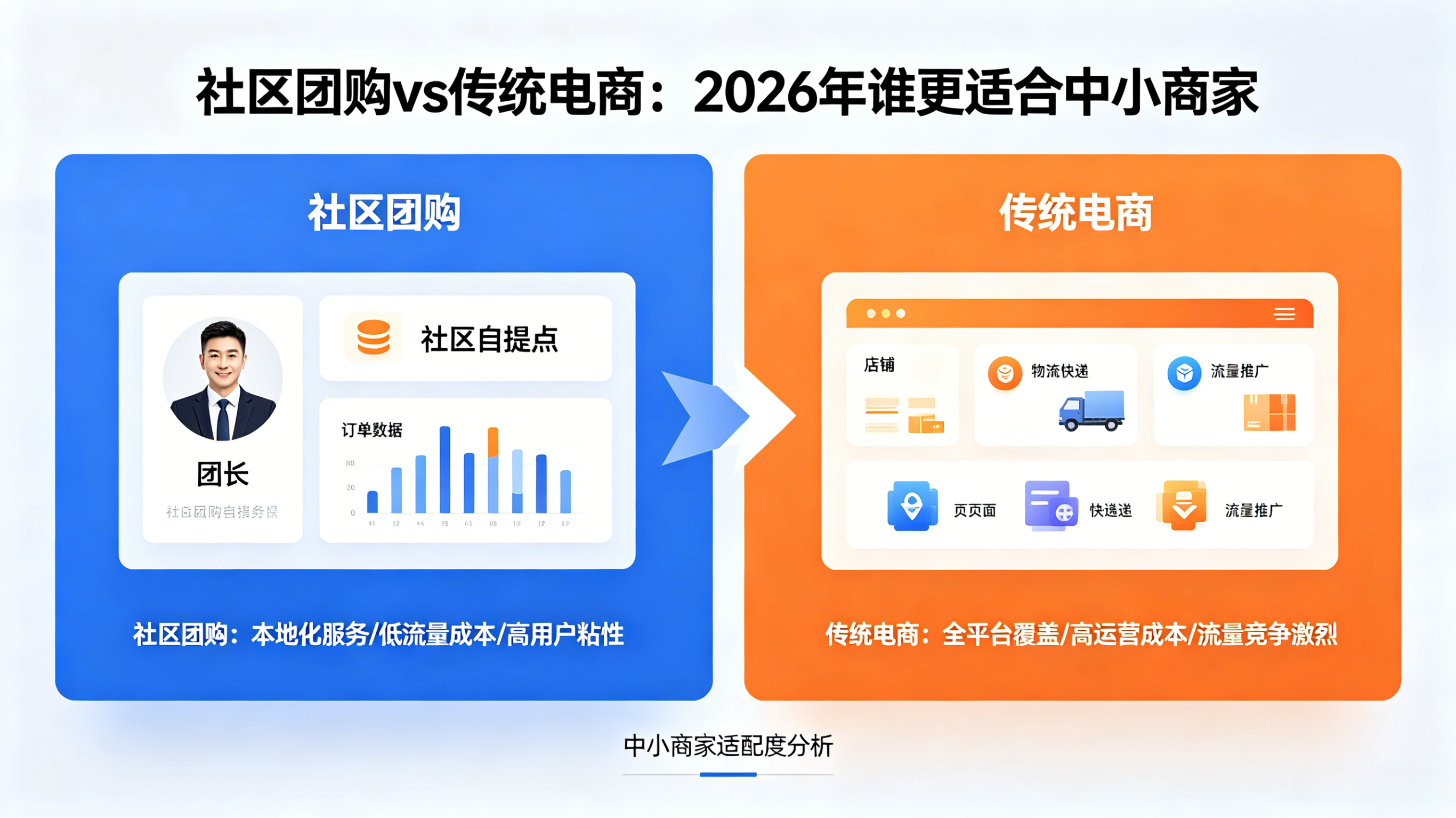 社区团购vs传统电商：2026年谁更适合中小商家
