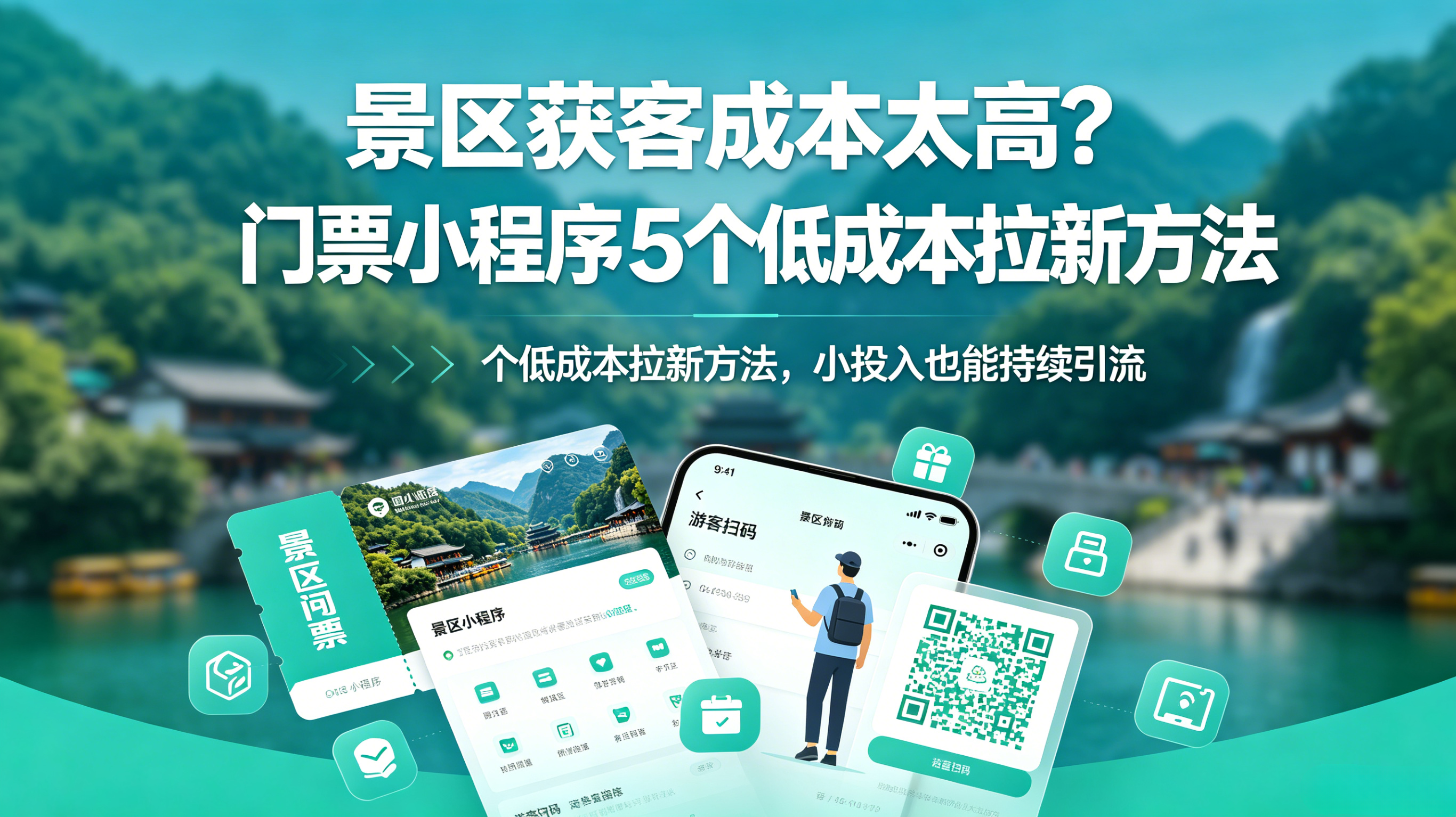 景区获客成本太高？门票小程序5个低成本拉新方法，小投入也能持续引流