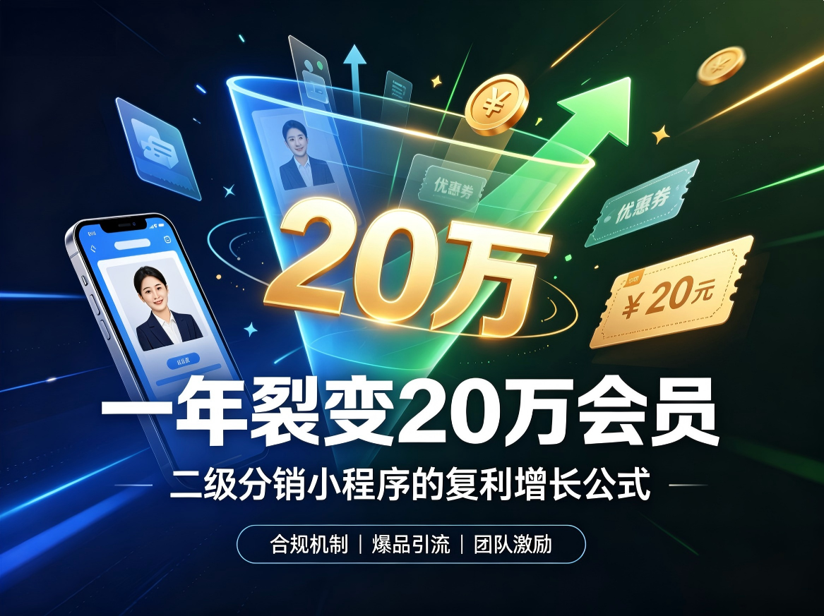 实操干货：靠二级分销小程序，一年稳定裂变20万精准会员（落地全流程）